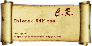 Chladek Rózsa névjegykártya